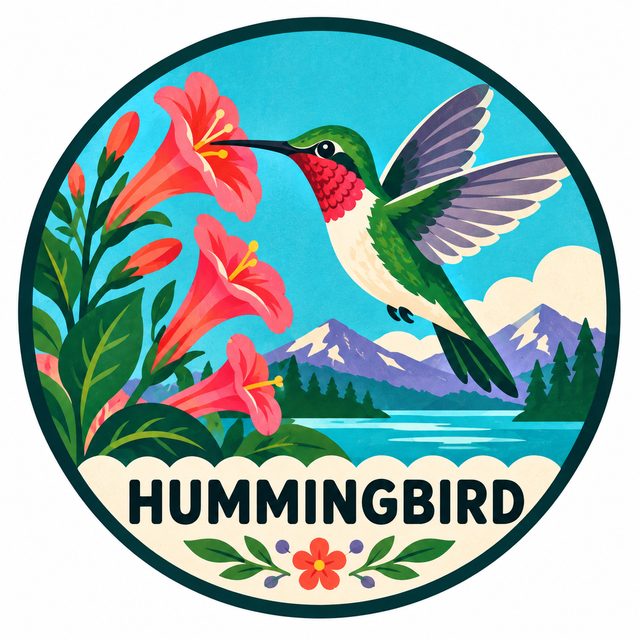Ruby-throated Hummingbird badge